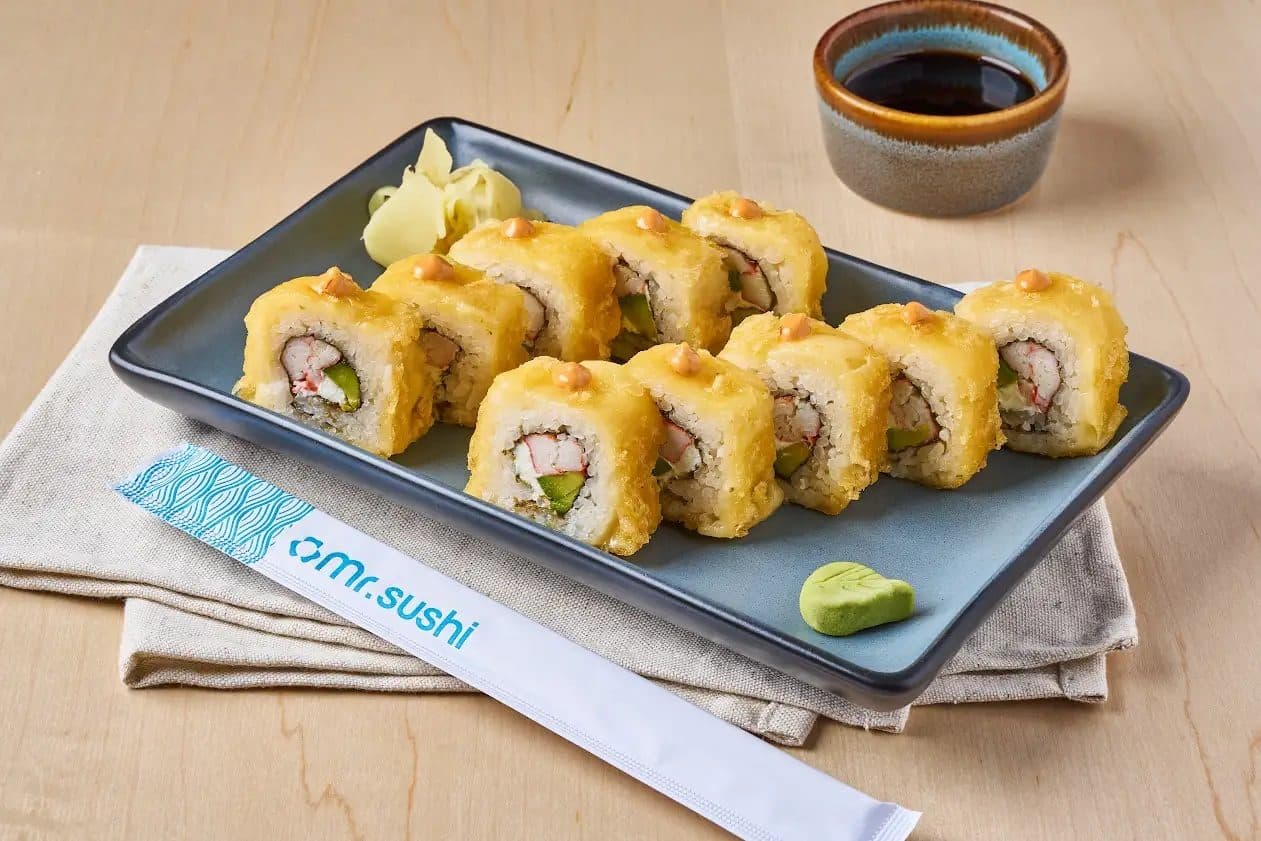 2x1 Sushi Mr. Tempura - Manchego Capeado, Cangrejo y Chipotle
